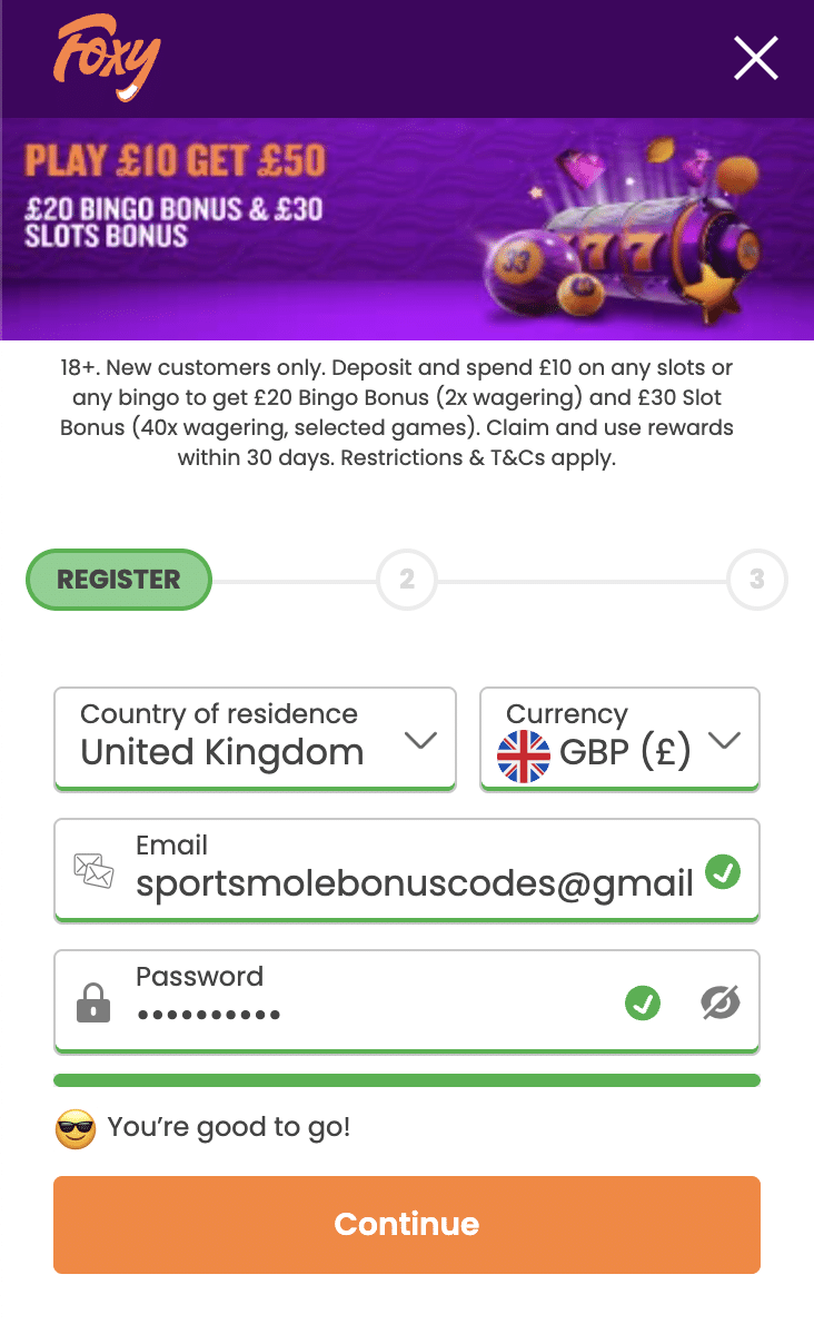 Foxy Game sign up guide