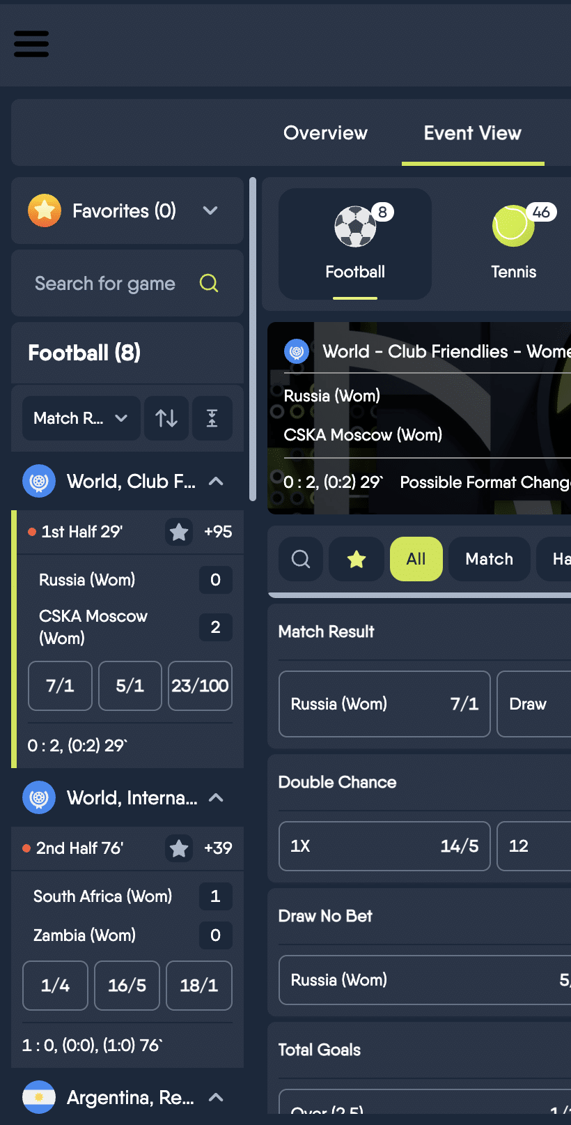 copybet live betting, in-play betting