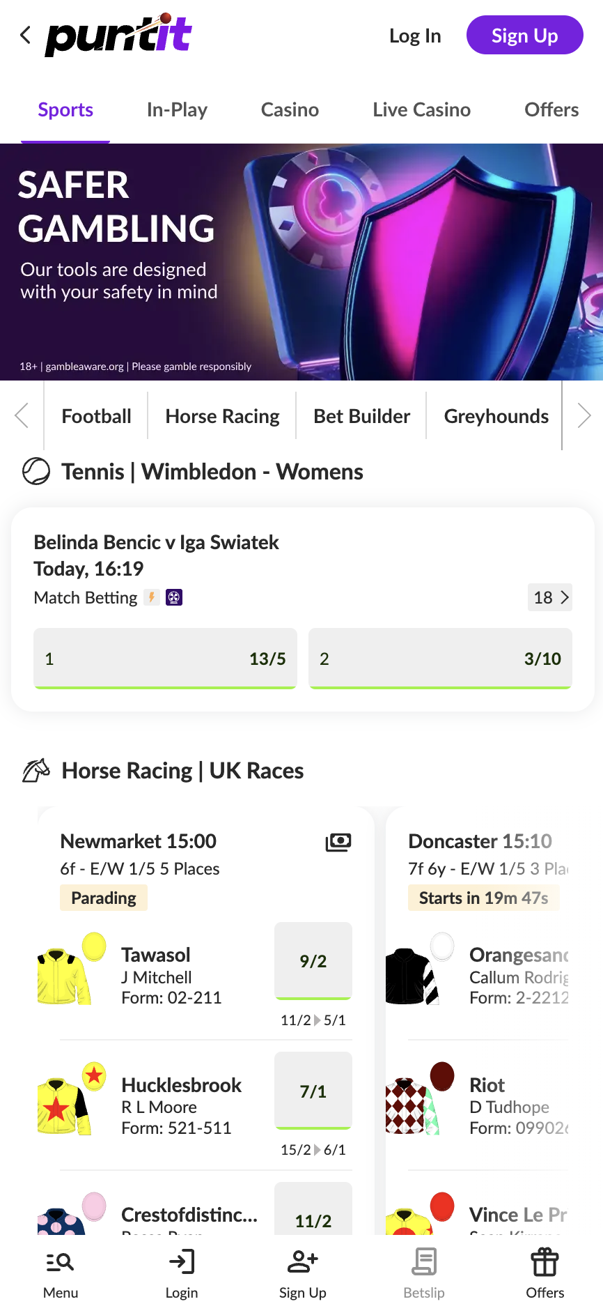 Puntit sports betting options