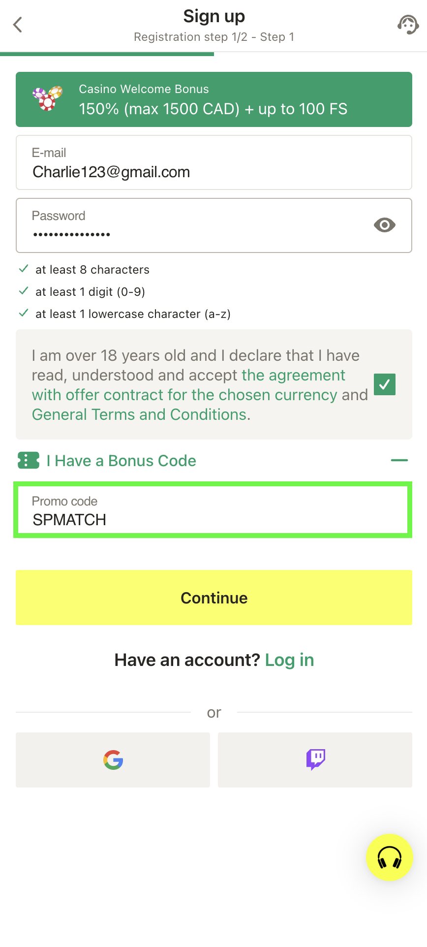 Parimatch bonus code canada 2025