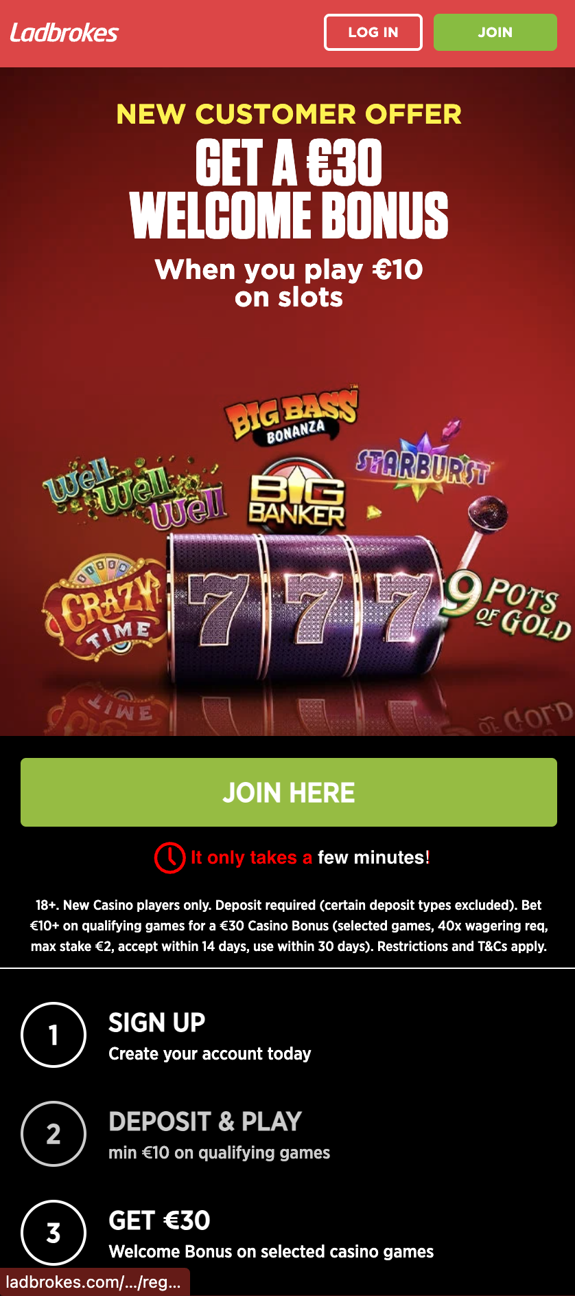 ladbrokes casino sign up offer uk