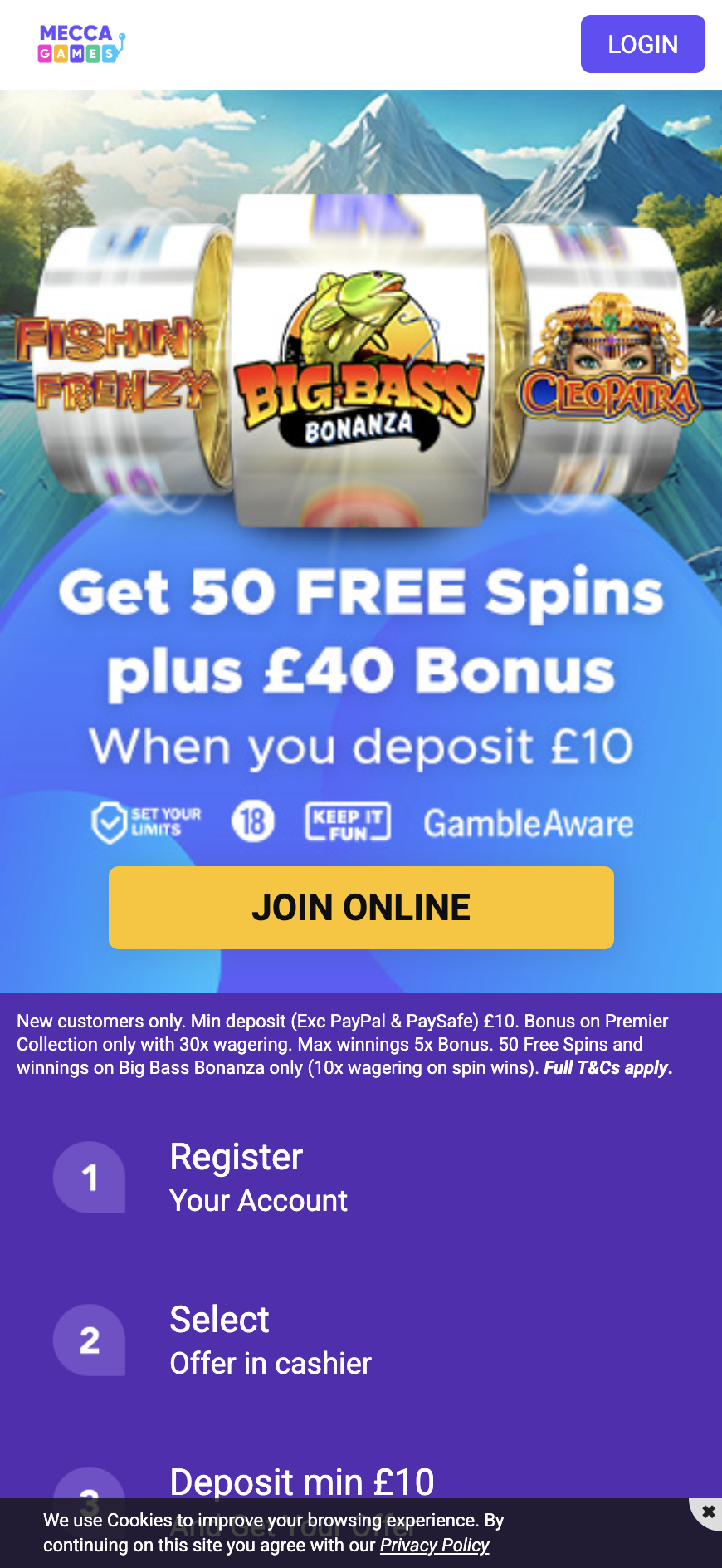 Mecca games review of the sign up offer