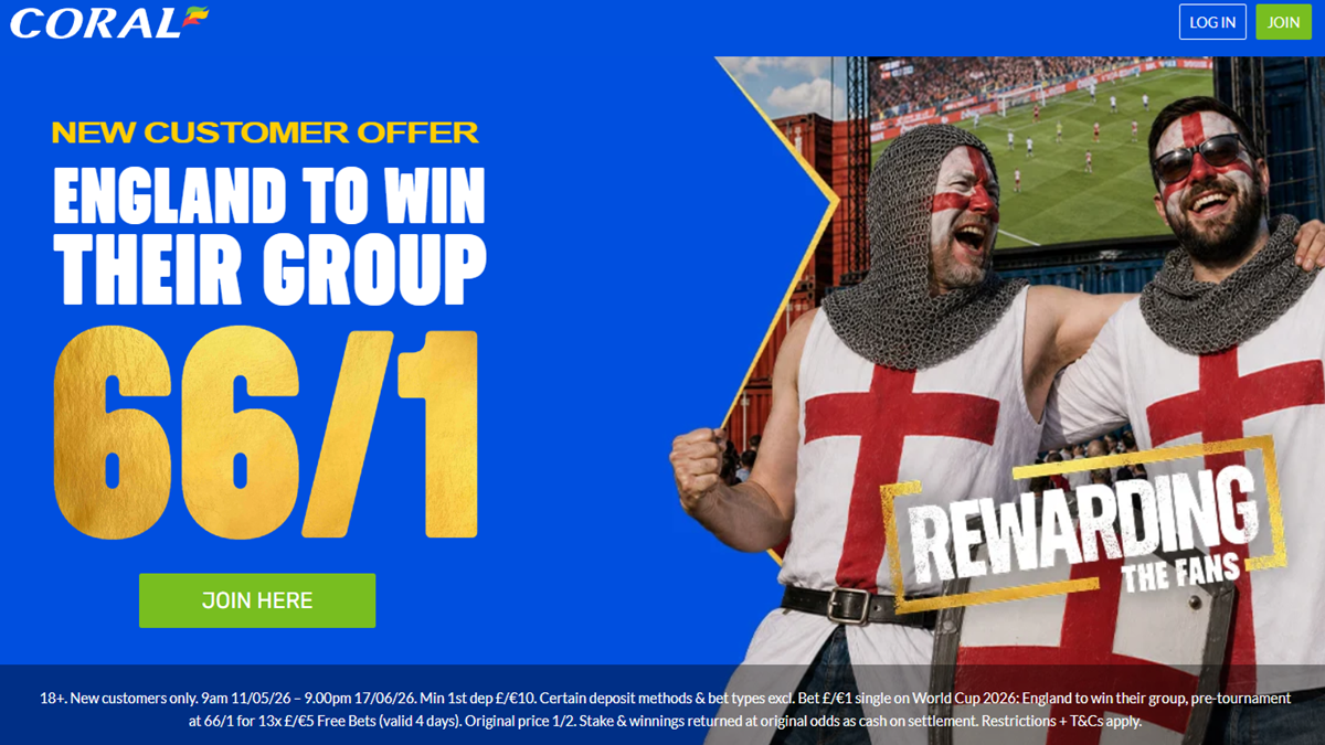 England World Cup free bets: Best outright and group winner odds boosts